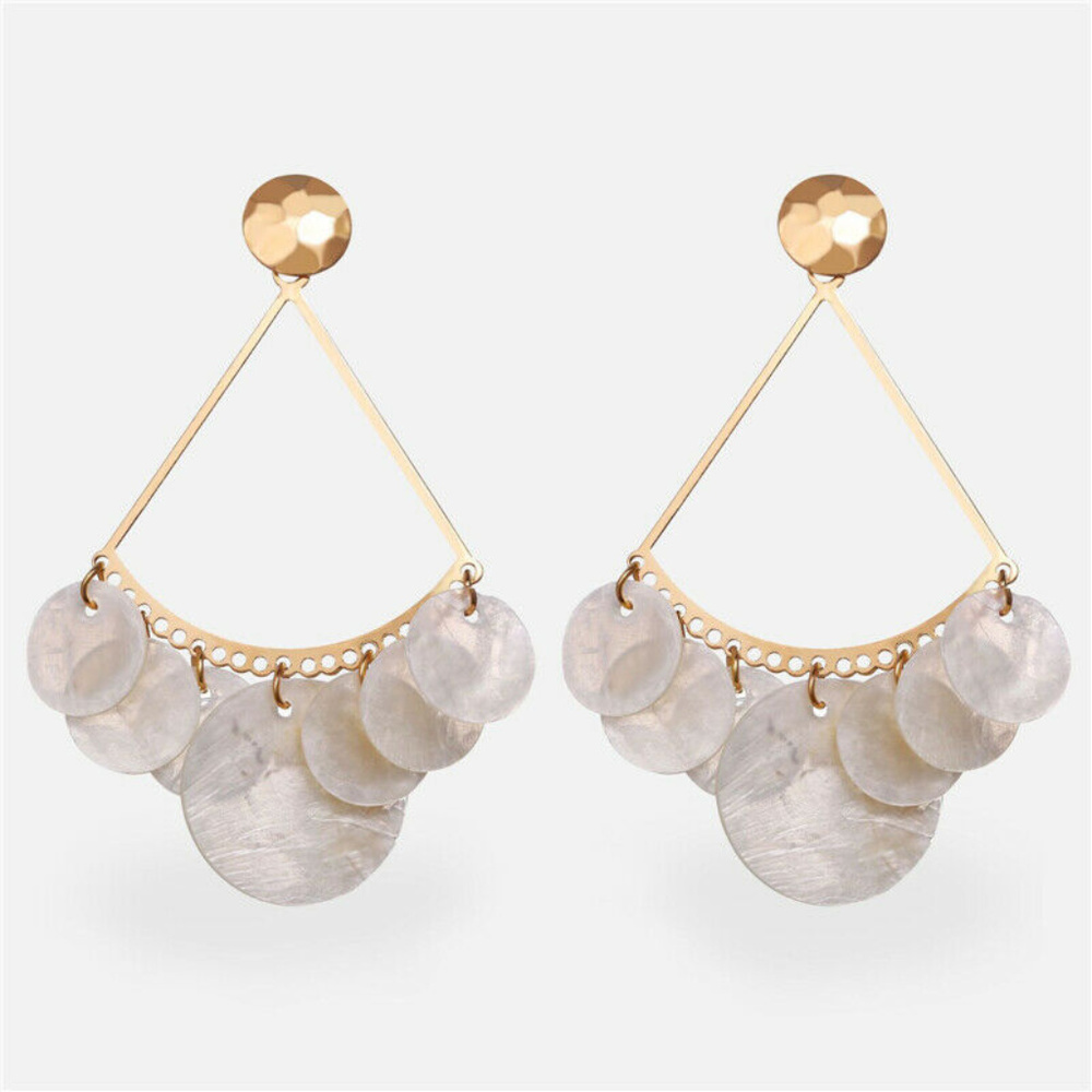 Handmade Shell  Boho Dangle earrings - Picture 4 of 4